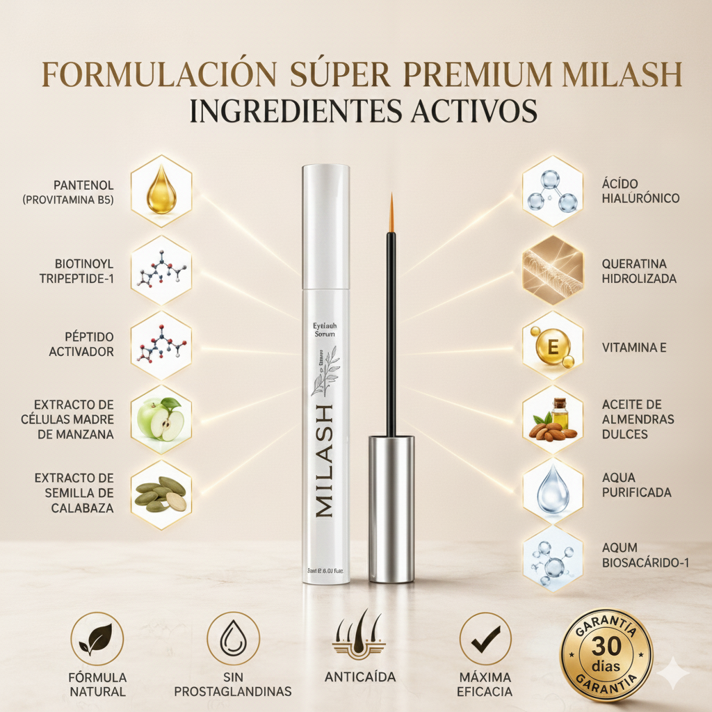 Serum Milash: Pestañas Largas, Fuertes y Densas en 25 Días